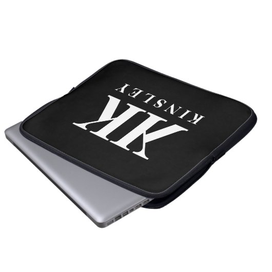 Glamour double monogram name Initial Design Laptopschutzhülle (Vorne Knopf)