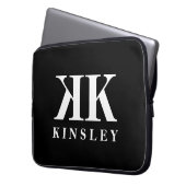 Glamour double monogram name Initial Design Laptopschutzhülle (Vorderseite Links)