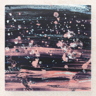 Glamour Dunkelgrau Pink Spotlight Glasuntersetzer