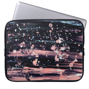 Glamour Dunkelgrau Pink Spotlight Laptopschutzhülle