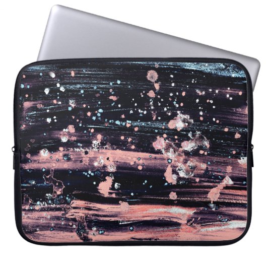 Glamour Dunkelgrau Pink Spotlight Laptopschutzhülle (Vorderseite)