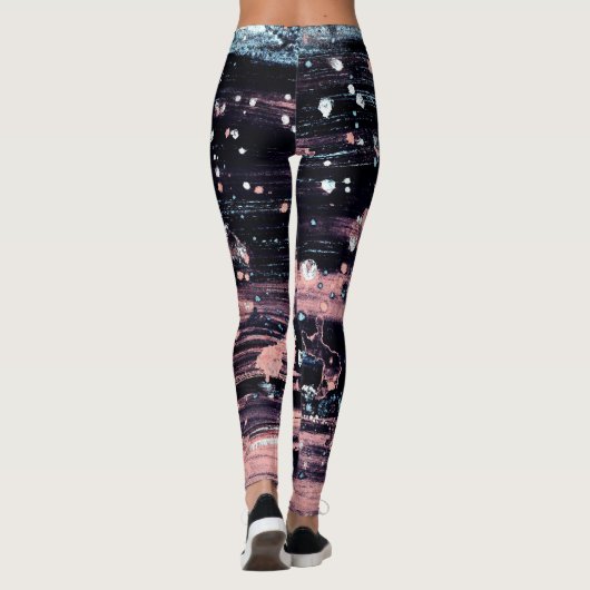 Glamour Dunkelgrau Pink Spotlight Leggings (Rückseite)