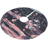 Glamour Dunkelgrau Pink Spotlight Polyester Weihnachtsbaumdecke (Schrägansicht)