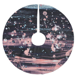 Glamour Dunkelgrau Pink Spotlight Polyester Weihnachtsbaumdecke