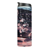 Glamour Dunkelgrau Pink Spotlight Thermosbecher (Nach rechts gedreht)