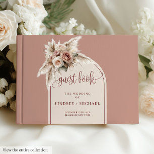 Glamour Dusty Pink Pampas Arch Gästebuch