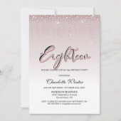 Glamour Dusty Rose Pink Diamonds 18. Geburtstag Einladung (Vorderseite)