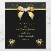 Glamour Elegance Geburtstag Weinetikett (Einzelnes Label)