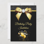 Glamour Elegance Geburtstagsparty Einladung (Vorderseite)