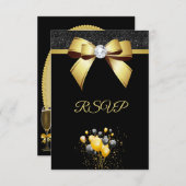 Glamour Elegance Geburtstagsparty RSVP Karte (Vorne/Hinten)