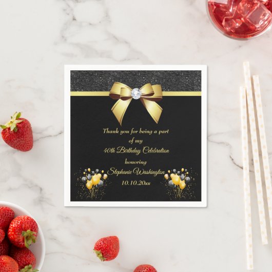 Glamour Elegant Geburtstag Serviette (Beispiel)