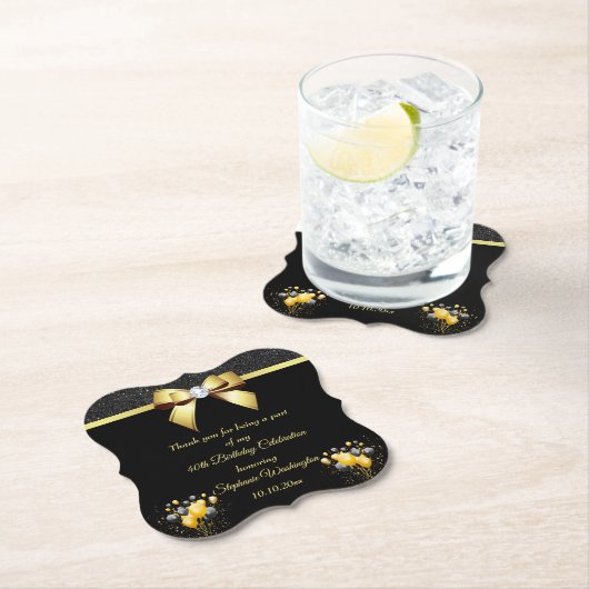 Glamour Elegant Geburtstag Untersetzer (Vor Ort)