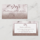 Glamour Elegant Lila Glittery Monogram Salon Visitenkarte (Vorne/Hinten)
