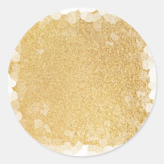 Glamour Elegante Imitate Gold Glitzer Blank Templa Runder Aufkleber (Vorderseite)