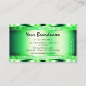 Glamour Emerald Green Glitzer Stars Elegante Visitenkarte (Rückseite)
