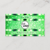Glamour Emerald Green Glitzer Stars und Logos Visitenkarte (Vorderseite)