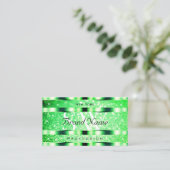 Glamour Emerald Green Glitzer Stars und Monogram Visitenkarte (Stehend Vorderseite)