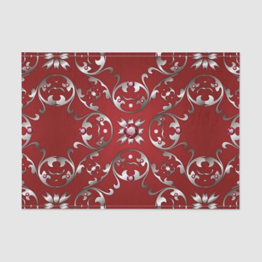 Glamour Extravagant White Gold Scarlet Roter Baroc Seidenpapier (Vorderseite)