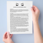 Glamour EYELASH EXTENTENSION Haftungsausschlussfor Flyer (Hand)