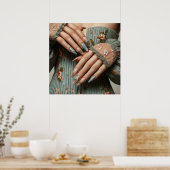 Glamour Fashion Luxus Sommer Nails Art Foto Poster (Küche)