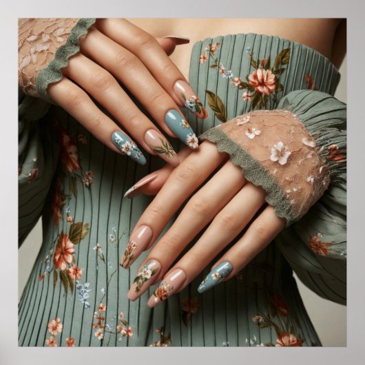 Glamour Fashion Luxus Sommer Nails Art Foto Poster (Vorne)