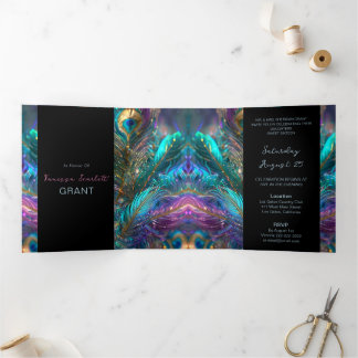 Glamour Feathers Sweet 16 Party Einladung