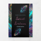 Glamour Feathers Sweet 16 Party Einladung (Cover)