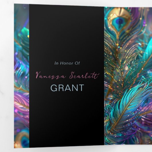 Glamour Feathers Sweet 16 Party Einladung (Innen Erste Seite)