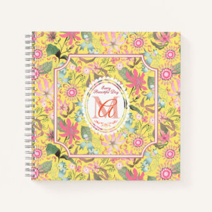 Glamour Floral Chic Gelb Notizblock