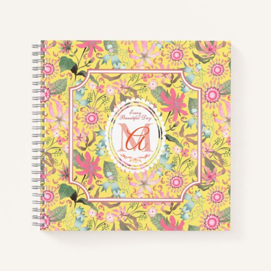 Glamour Floral Chic Gelb Notizblock (Vorderseite)