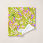 Glamour Floral Chic Green Badhandtuch Set (Waschlappen)