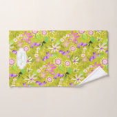 Glamour Floral Chic Green Badhandtuch Set (Handtuch)