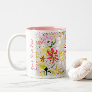 Glamour Floral GreyZwei-Tone-Kaffee-Tasse Zweifarbige Tasse