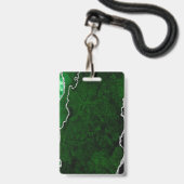 Glamour Forest Green Marmor Chic Silver Glitzer Ausweis (Vorderseite mit Lanyard)