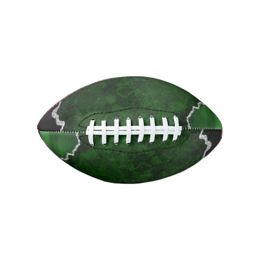 Glamour Forest Green Marmor Chic Silver Glitzer Football (Vorderseite)