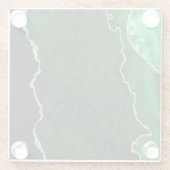 Glamour Forest Green Marmor Chic Silver Glitzer Glasuntersetzer (Rückseite)
