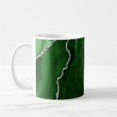 Glamour Forest Green Marmor Chic Silver Glitzer Kaffeetasse (Links)