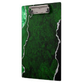 Glamour Forest Green Marmor Chic Silver Glitzer Klemmbrett (Links)