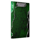 Glamour Forest Green Marmor Chic Silver Glitzer Klemmbrett (Rechts)