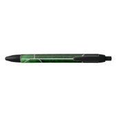 Glamour Forest Green Marmor Chic Silver Glitzer Kugelschreiber (Rückseite)