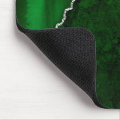 Glamour Forest Green Marmor Chic Silver Glitzer Mousepad (Ecke)