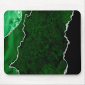 Glamour Forest Green Marmor Chic Silver Glitzer Mousepad (Vorne)