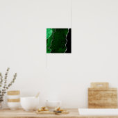 Glamour Forest Green Marmor Chic Silver Glitzer Poster (Küche)