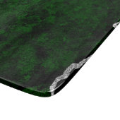 Glamour Forest Green Marmor Chic Silver Glitzer Schneidebrett (Ecke)