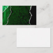 Glamour Forest Green Marmor Chic Silver Glitzer Visitenkarte (Vorne/Hinten)