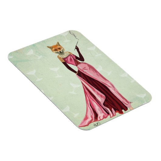 Glamour Fox in Rosa 2 Magnet (Rechte Seite)