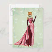 Glamour Fox in Rosa 2 Postkarte (Vorne/Hinten)