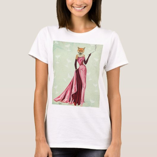 Glamour Fox in Rosa 2 T-Shirt (Vorderseite)