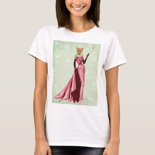 Glamour Fox in Rosa 2 T-Shirt (Vorderseite)