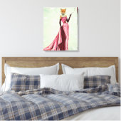 Glamour Fox in Rosa Leinwanddruck (Insitu (Schlafzimmer))